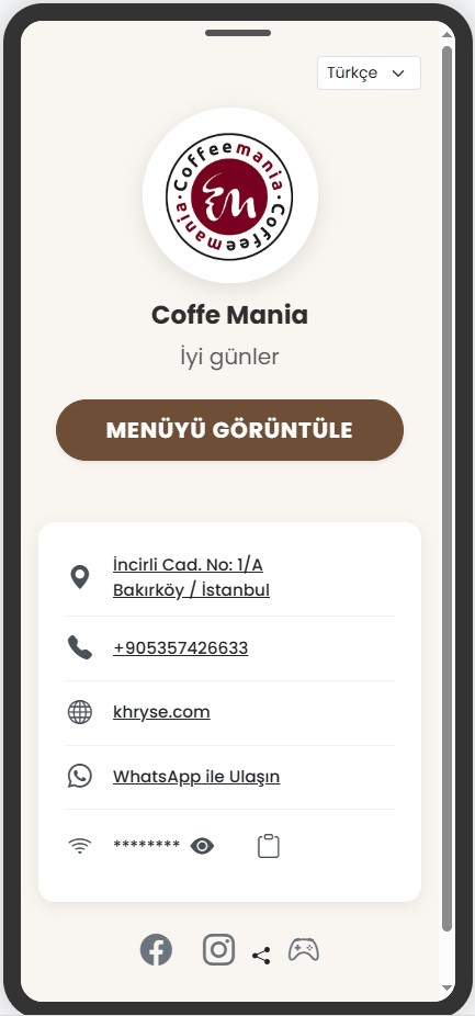 Coffe Mania - Coffee Mania Menü